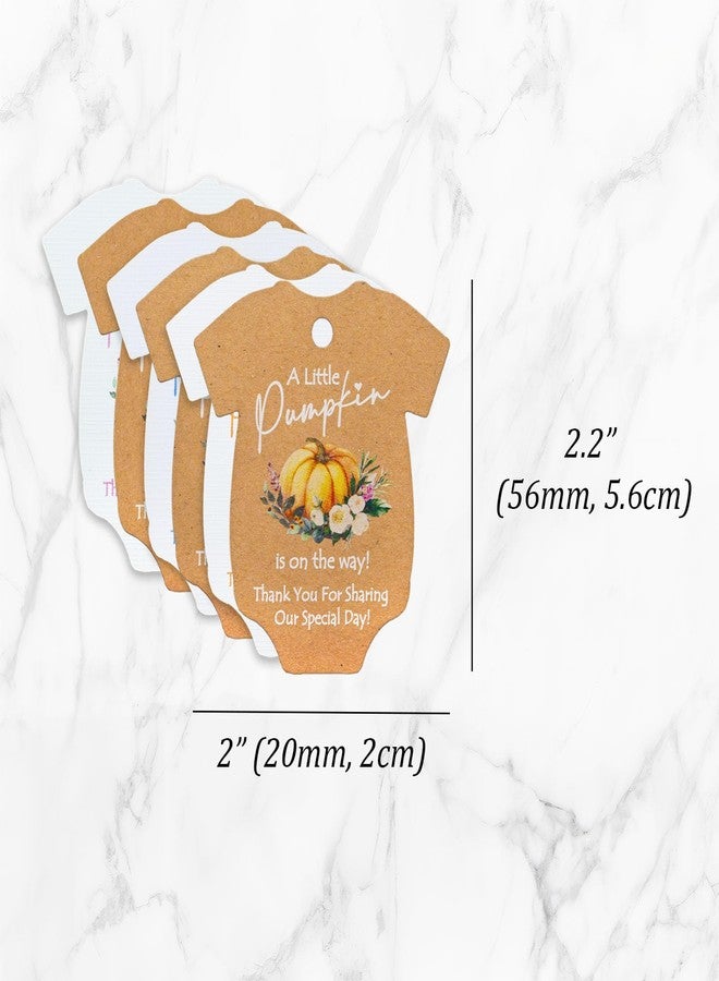 Summer-Ray.com Summer-Ray 50pcs A Little Pumpkin is on The Way Baby Shower Thank You for Sharing Our Special Day Gift Tags (Kraft Card with Orange Pumpkin) - Image 3